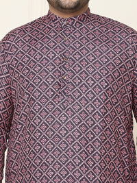 SOJANYA PLUS Motif Etnik Kurta Cotton Printed