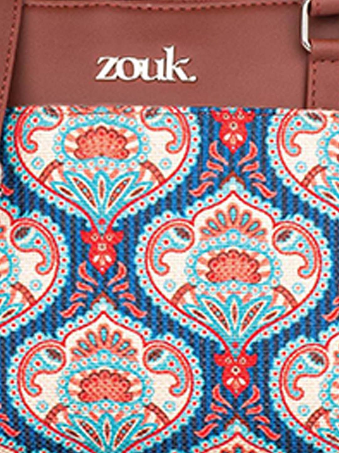 ZOUK Ethnic Motifs Printed Structured Sling Bag