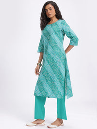 Anouk Bandhani Printed Pure Cotton Kurta with Trousers & Dupatta