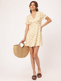 DressBerry Urban Chic Geometric Printed Mini Empire A-Line Dress