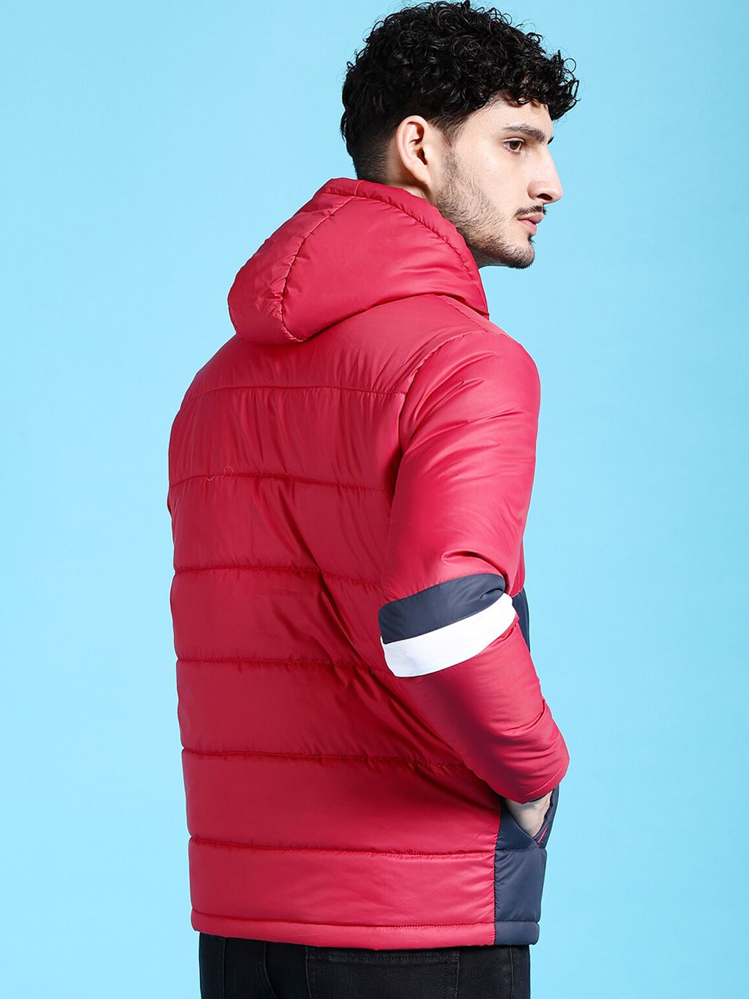 The Indian Garage Co Men Colourblock Regular Fit Puffer Jacket