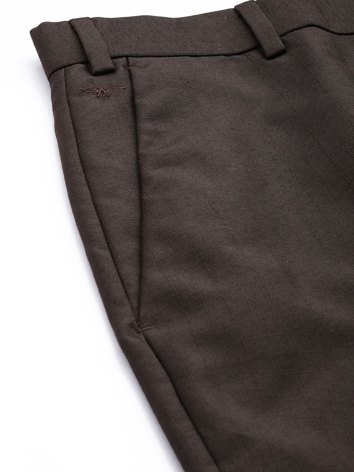 Park Avenue Men Checked Formal Trousers