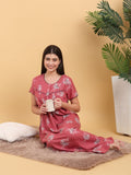 Sweet Dreams Round Neck Printed Maxi Nightdress