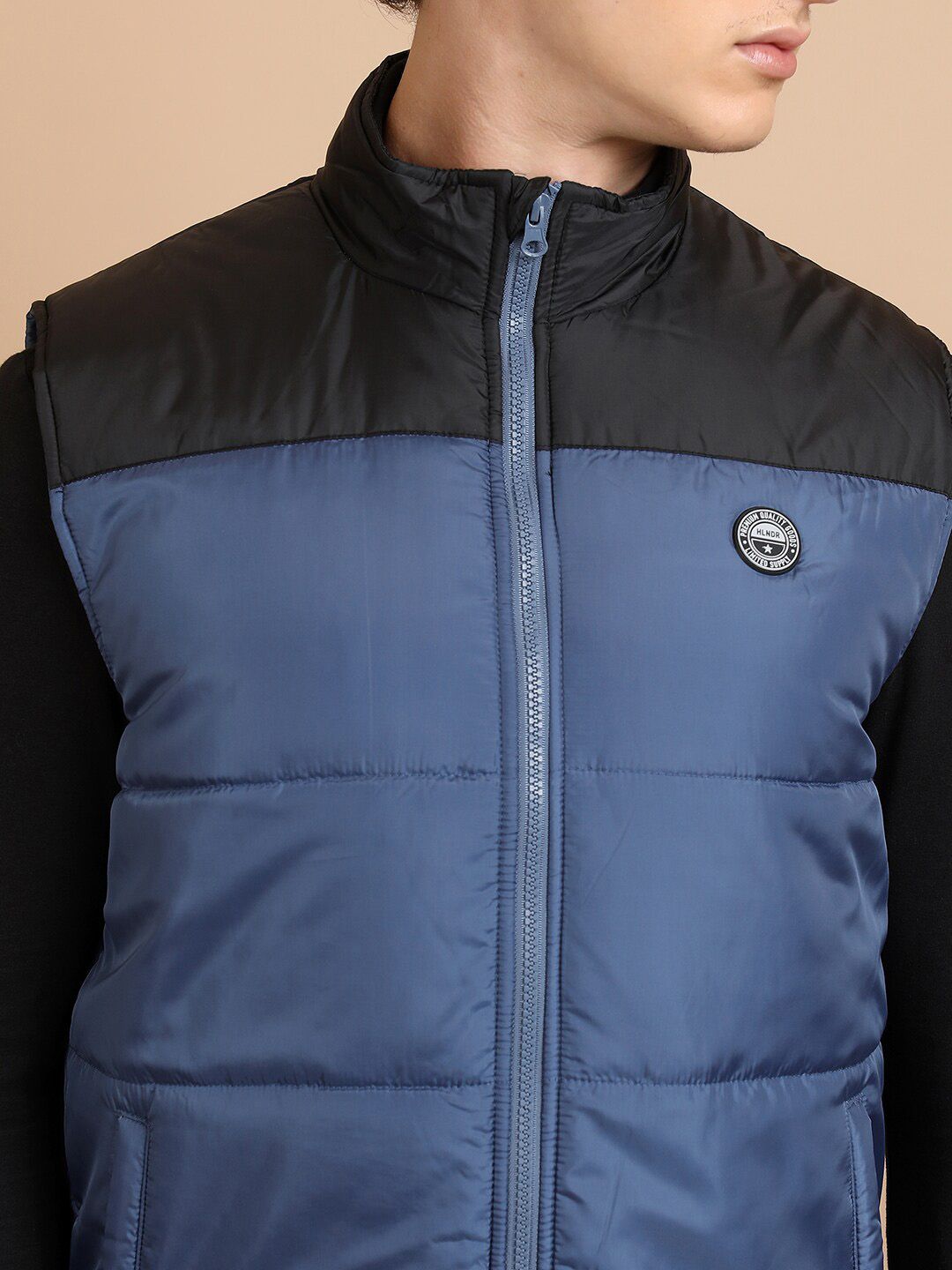 HIGHLANDER Colourblocked Mock Collar Padded Jacket
