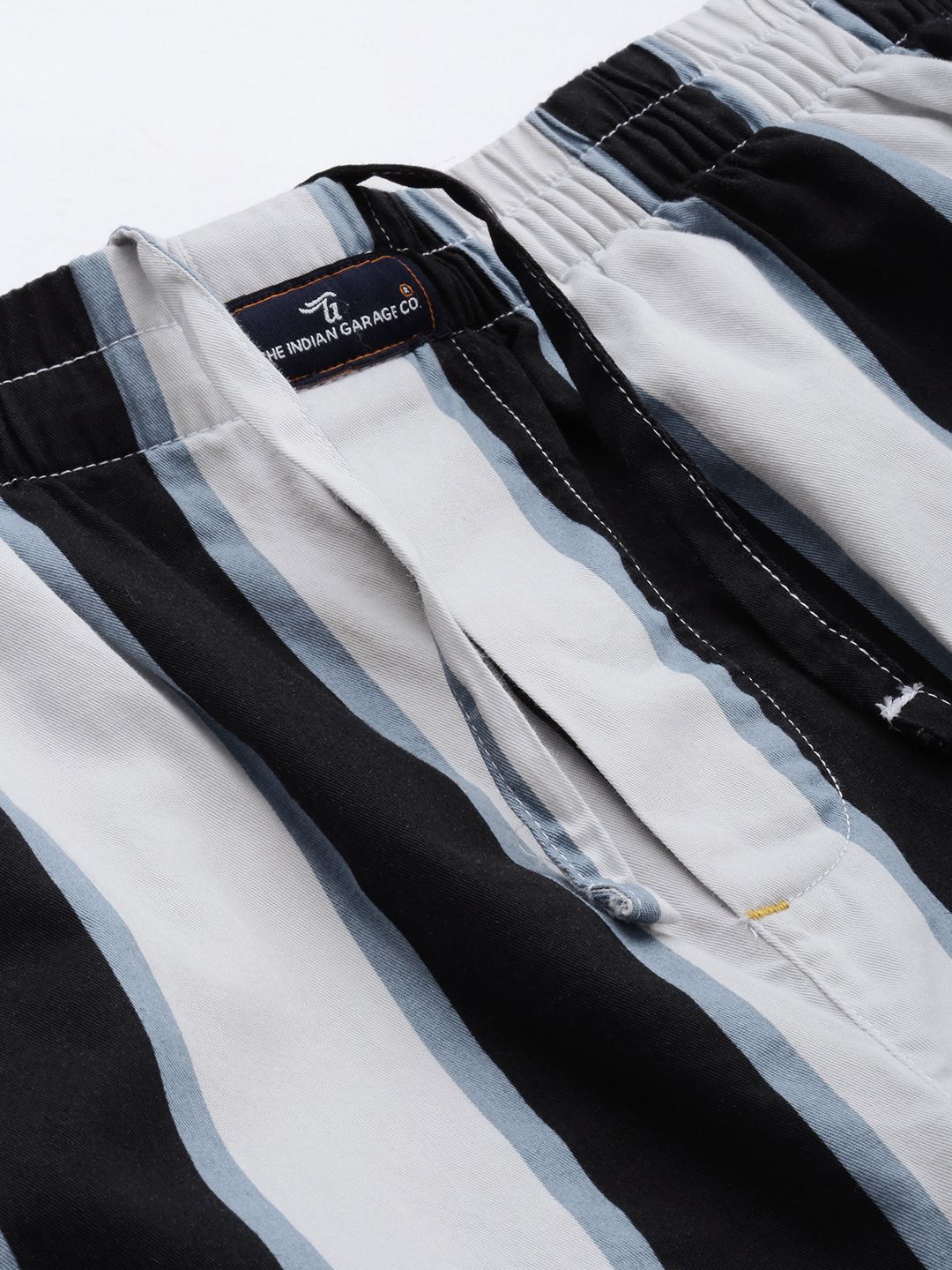 The Indian Garage Co Men Navy Blue & White Striped Pure Cotton Boxers 1120-BXR10-05
