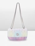 Lino Perros Women Geometric Textured Structured Sling Bag with Quilted Detail
