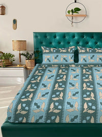 Moda Rapido X KLOTTHE Multicoloured Floral 300 TC King Bedsheet with 2 Pillow Covers