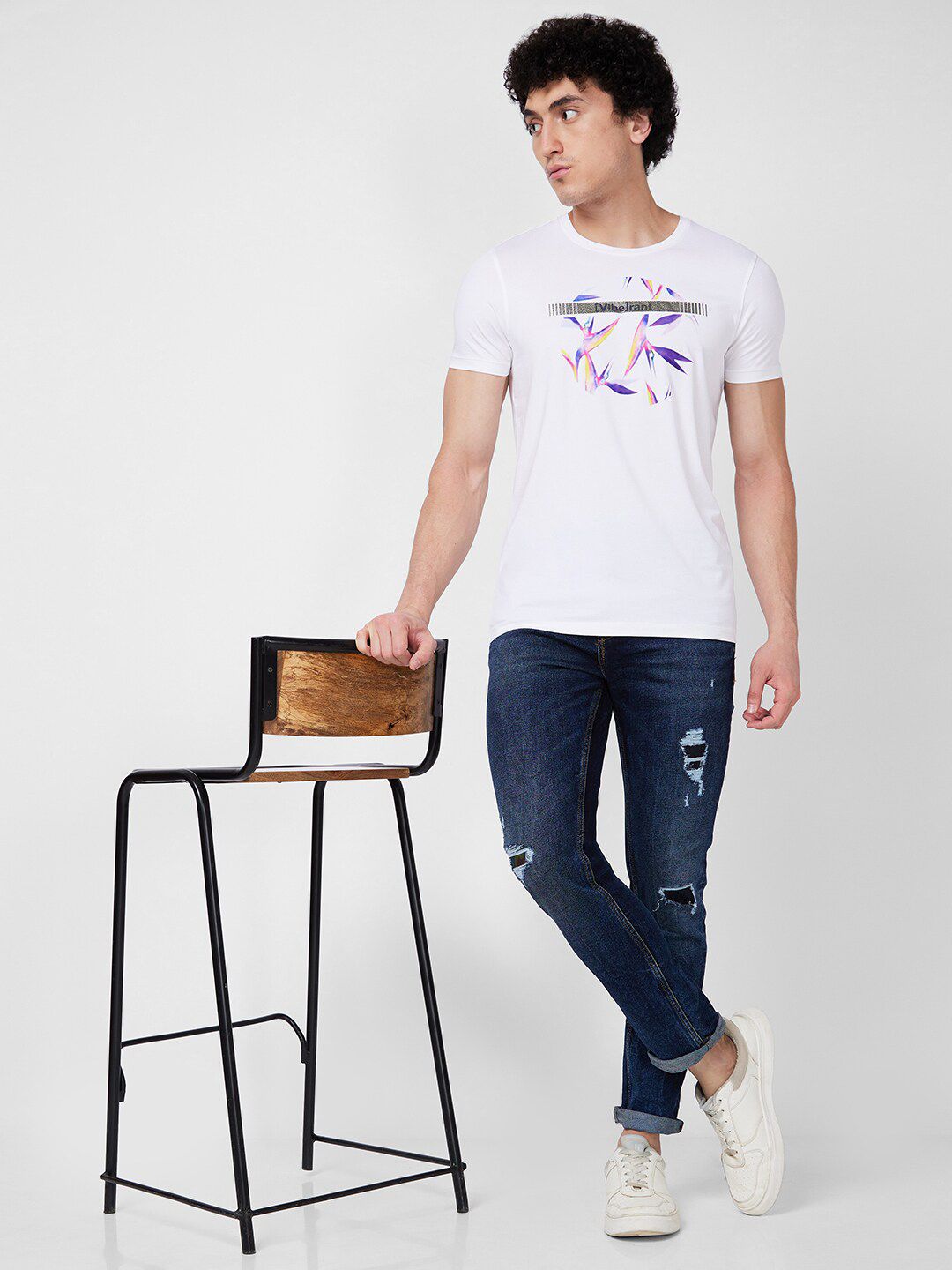 SPYKAR Men Skinny Fit Low-Rise Mildly Distressed Heavy Fade Jeans