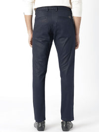 RARE RABBIT Men Cellular Mid-Rise Slim Fit Cotton Trouser
