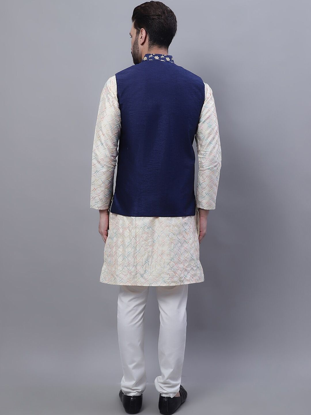 SOJANYA Embroidered Thread Work Kurta and churidar with Nehru Jacket