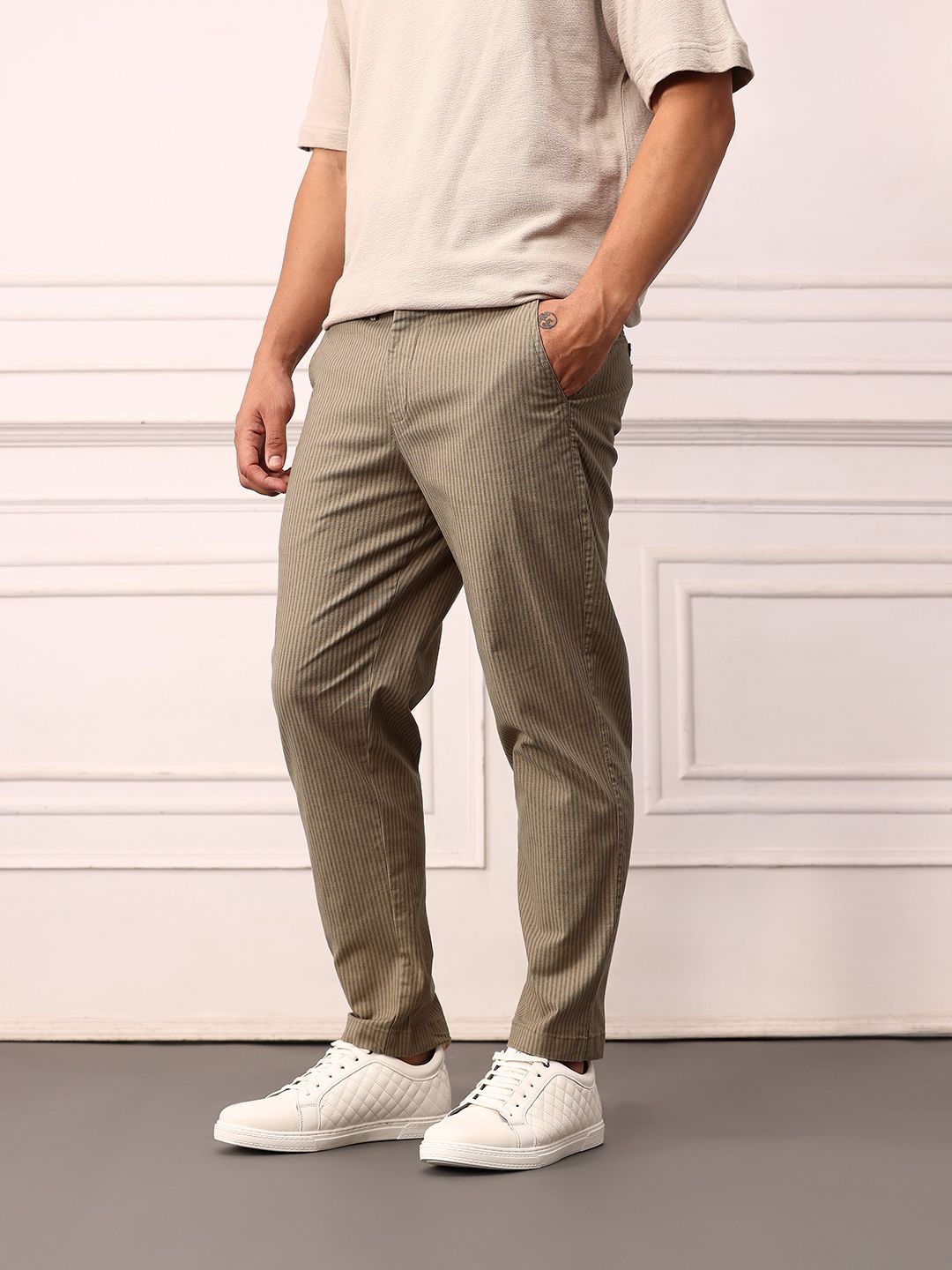 Mr Bowerbird Men Striped Urban Trousers