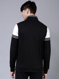 HIGHLANDER Men Black & White Colourblocked Sweatshirt