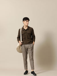 Mr Bowerbird Men Checked Tailored Pleated Trousers