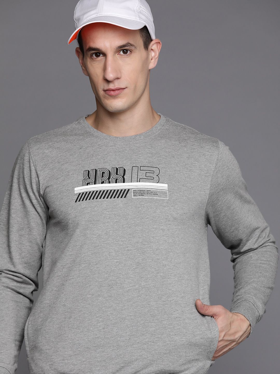 HRX by Hrithik Roshan Brand Logo Printed Round-Neck Sweatshirt