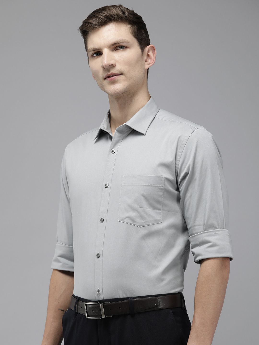 Park Avenue Slim Fit Opaque Cutaway Collar Formal Shirt