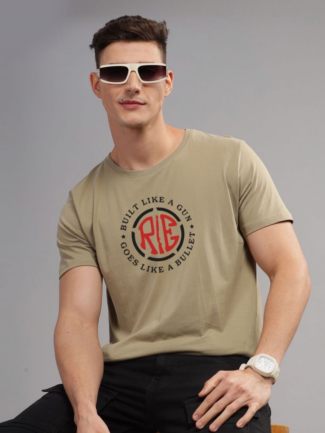 ADRO Men Typography Printed T-shirt