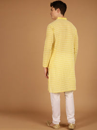 SOJANYA Motif Etnik Bersulam Kolar Katun Murni Kurta