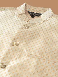 SOJANYA Ethnic Motif Embroidered Regular Pure Cotton Kurta with Churidar