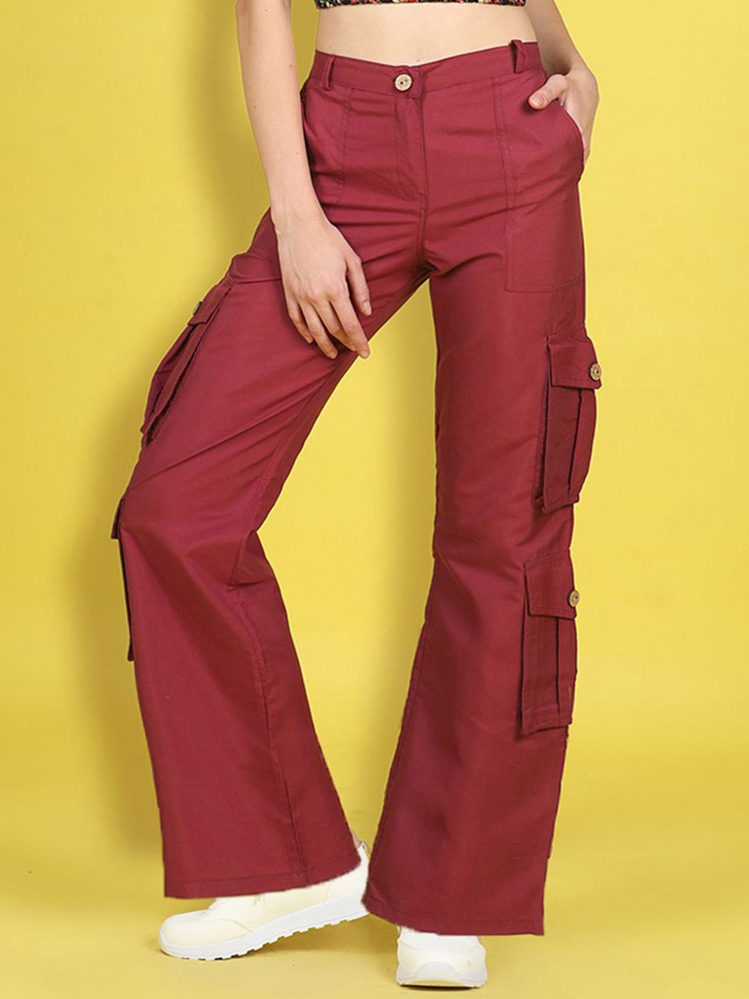 Cutiekins Girls Easy Wash Mid-Rise Cargos Trousers With Pocket Detailing