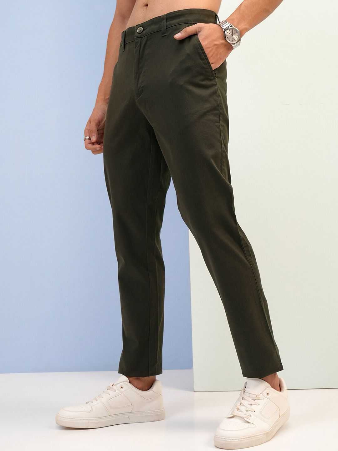 HIGHLANDER Men Soft Feel Twill Chino Trousers