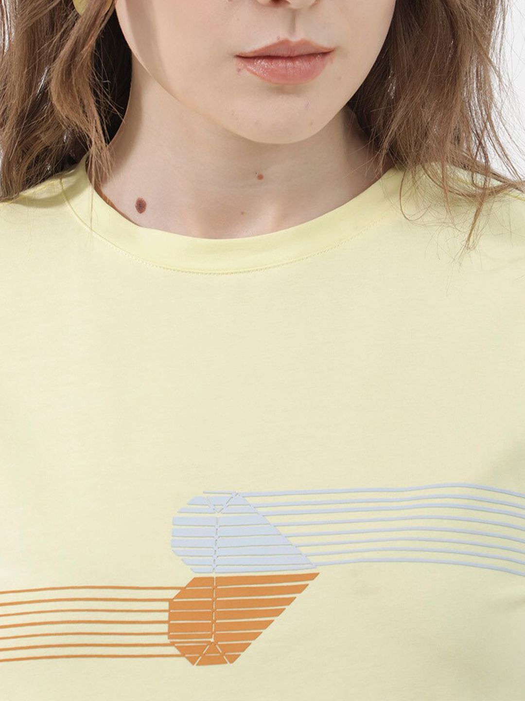 RAREISM Women Drop-Shoulder Sleeves Raw Edge T-shirt