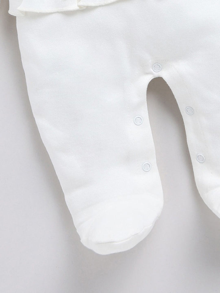 Moms Love Infant Girls Printed Sleepsuit
