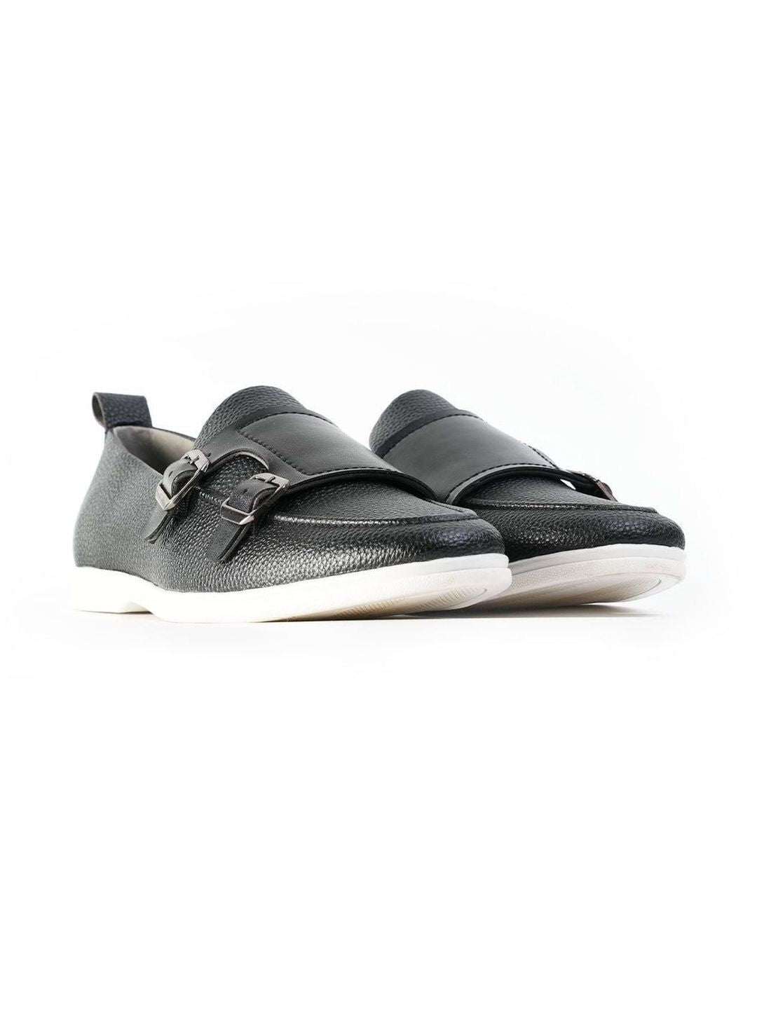 MONKSTORY Yacht Club Double Monk Slip-Ons - Black