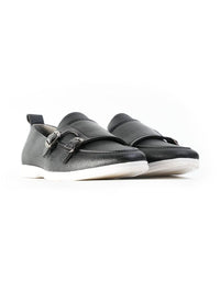 MONKSTORY Yacht Club Double Monk Slip-Ons - Black