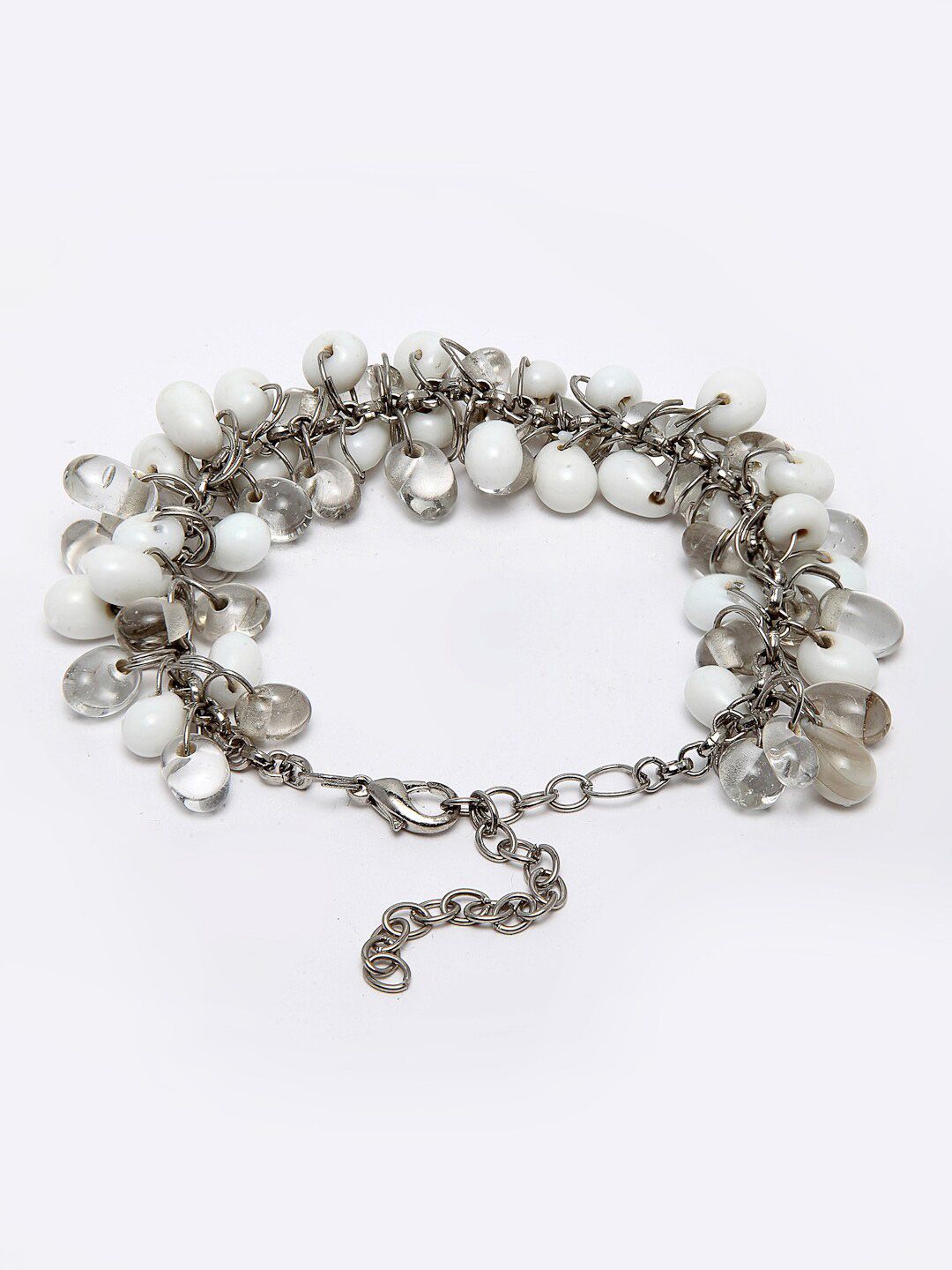 VOGUE PANASH Silver-Plated Oxidised Charm Bracelet