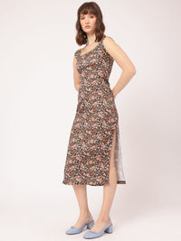 DressBerry Dainty Florals Sheath Midi Dress with Slit