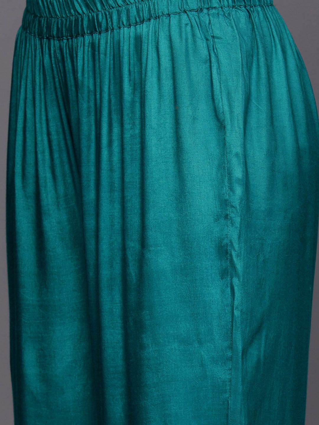 Libas Women Turquoise Blue Bandhani Printed Kurta with Trousers & With Dupatta