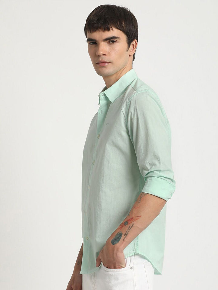 THE BEAR HOUSE Slim Fit Pure Cotton Casual Shirt