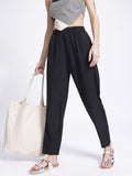 DressBerry Women Bold Basics Mid-Rise Regular Fit Pleated Trousers