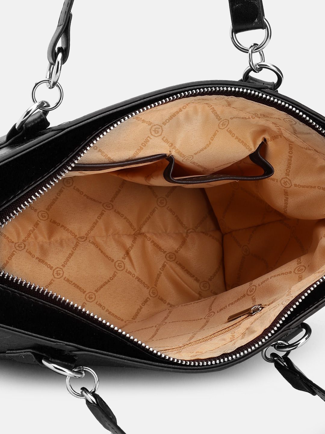 Lino Perros Croc Textured Structured Shoulder Bag