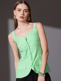 STREET 9 Shoulder Straps Sleeveless Cotton Top