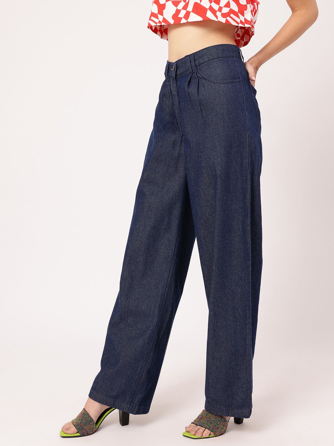 DressBerry Women Stylish Stitches Baggy Jeans