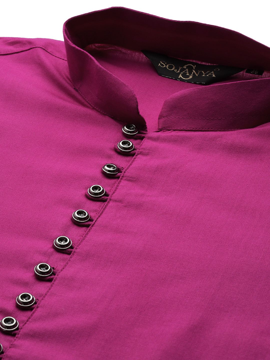SOJANYA Lelaki Pink Solid Asymmetric Straight Kurta