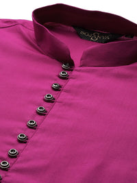 SOJANYA Lelaki Pink Solid Asymmetric Straight Kurta