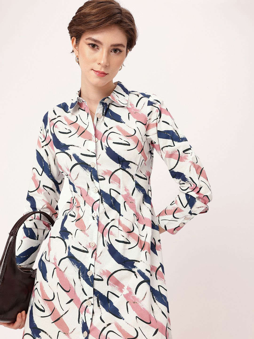DressBerry Artsy Vibes Galore Street Smart Shirt Style Dress