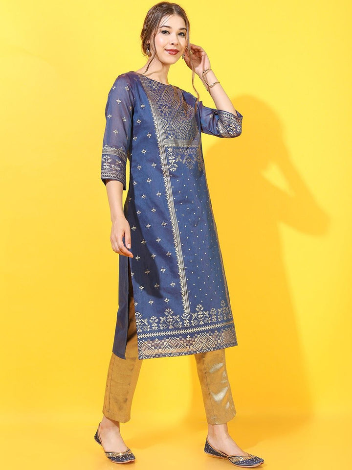 Vishudh Women Blue Ethnic Motifs Kurta