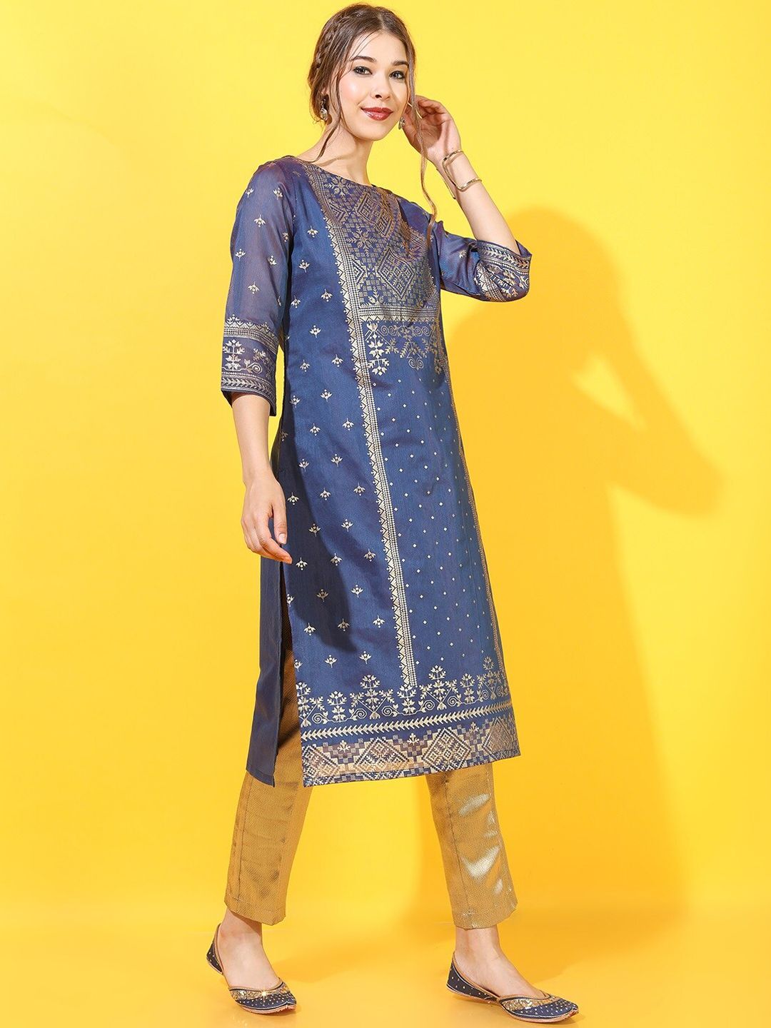Vishudh Women Blue Ethnic Motifs Kurta
