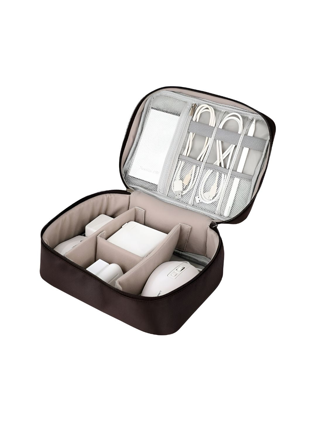 Cortina Brown & White Electronics Accessories Travel Organizer Bag