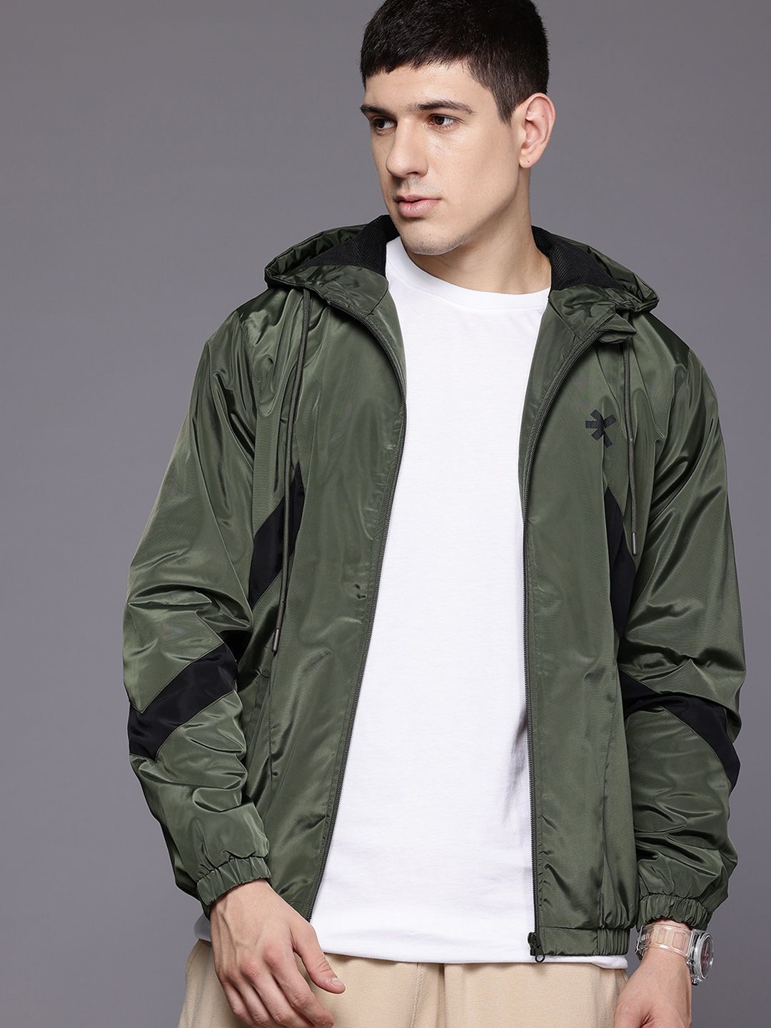 HRX by Hrithik Roshan Rapid-Dry Hooded Tailored Jacket