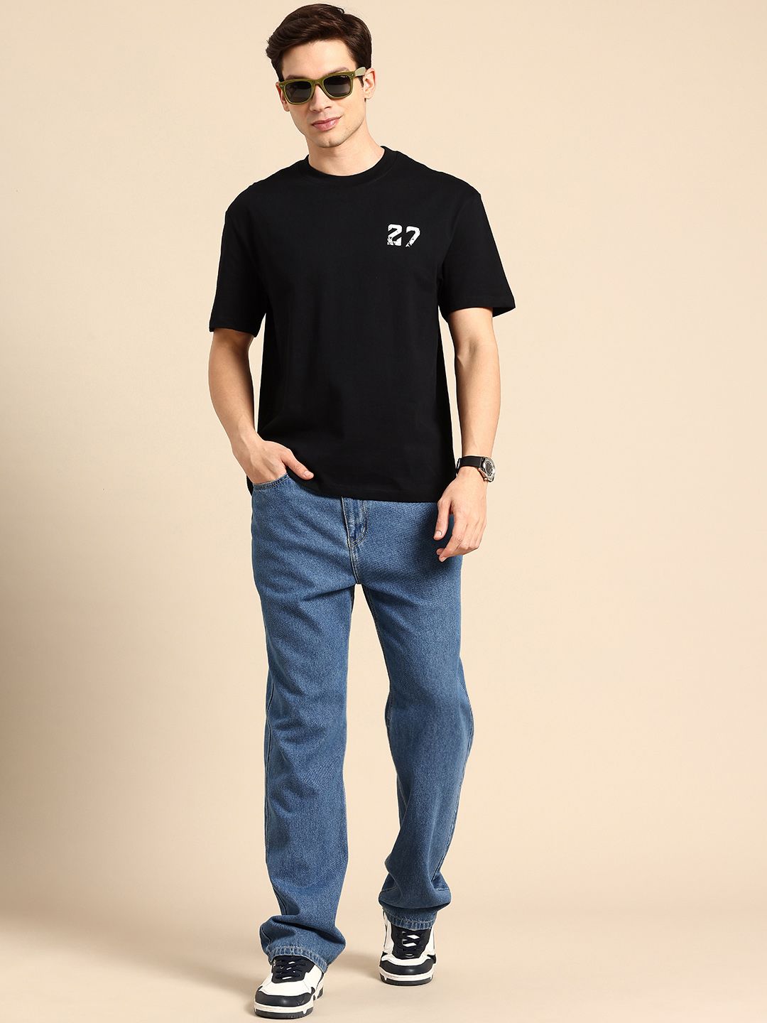 Being Human Graphic Printed Drop-Shoulder Sleeves Pure Cotton T-shirt