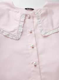 Style Quotient Pink Puff Sleeves Shirt Style Top