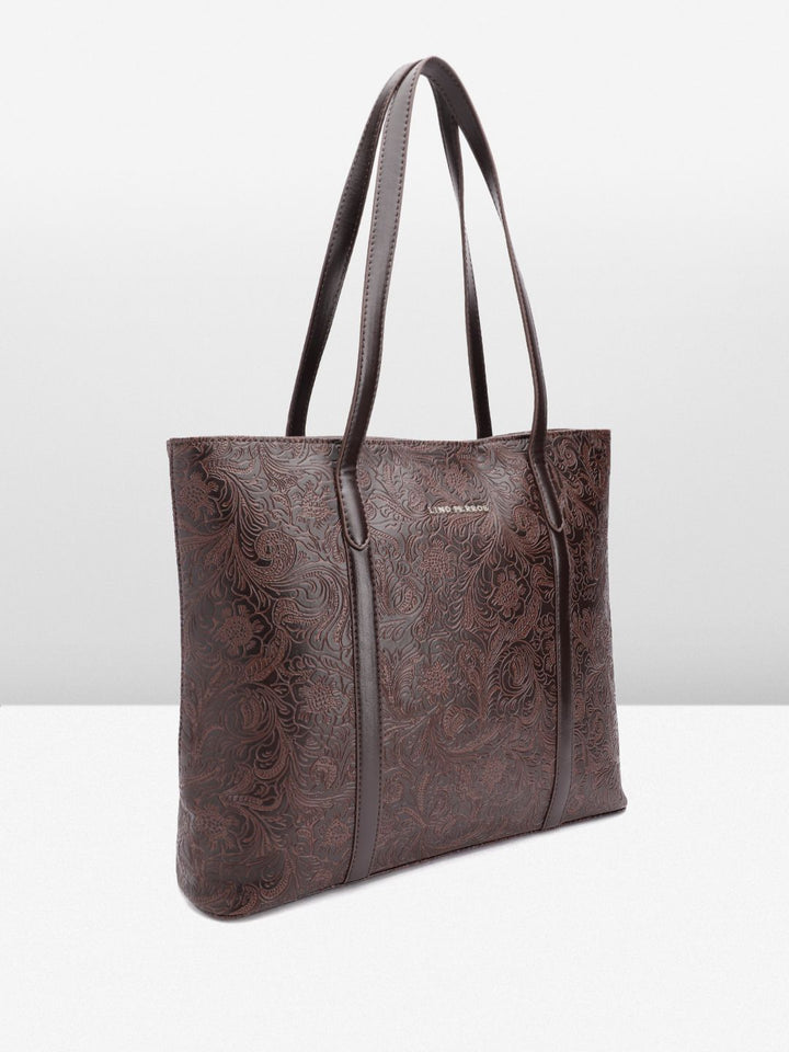 Lino Perros Floral Printed Structured Laptop Shoulder Bag