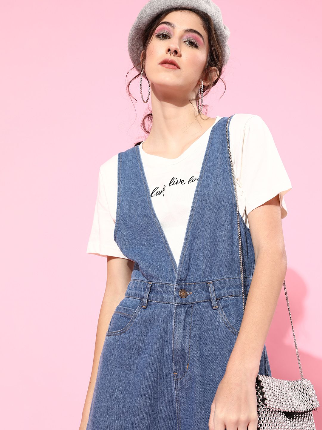 SASSAFRAS Women Blue Solid Boiler Jumpsuit