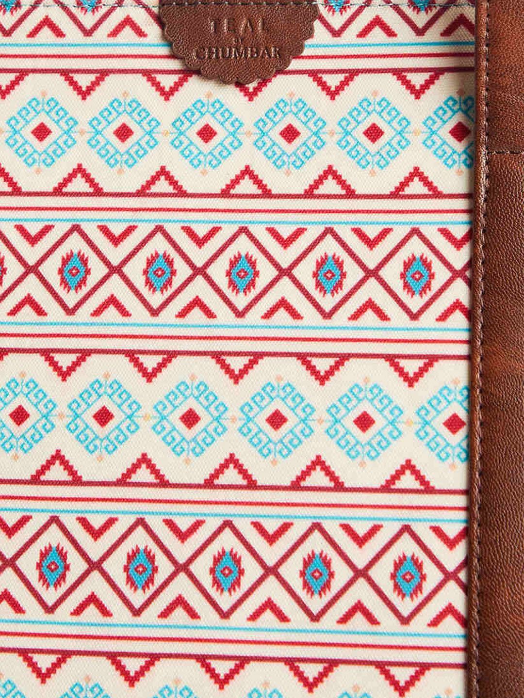 TEAL BY CHUMBAK Floral Printed Structured Handheld Bag