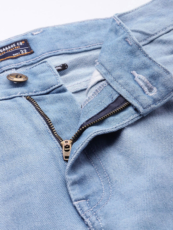 The Indian Garage Co Men Relaxed Fit Mildly Distressed Light Fade Jeans