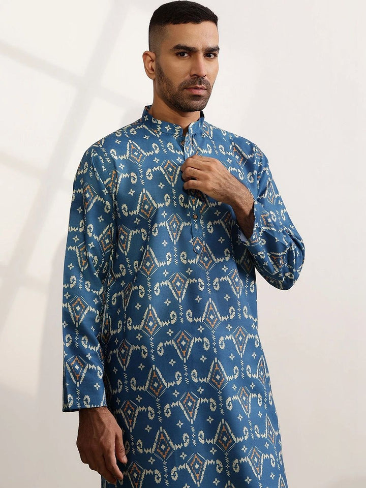 Anouk Lelaki Motif Etnik Bercetak Indie Prints Kurta